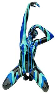 Amorous Yoga Lady Sculpture In Black and Blue