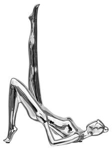 Visalia Ceramic Shoulder Stand Yoga Lady Sculpture In Silver