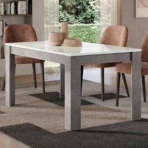 Breta High Gloss Dining Table Small In White And Grey