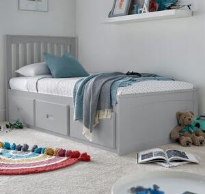 Salter Wooden Single Bed With 3 Drawers In Grey