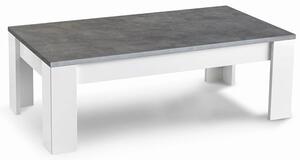 Sion Wooden Coffee Table In Matt White And Concrete Effect