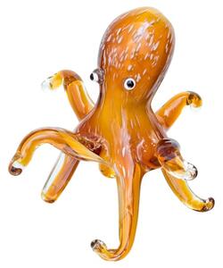 Bogota Glass Octopus Ornament In Orange