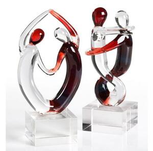 Newark Glass Samba Sculpture In Clear And Red