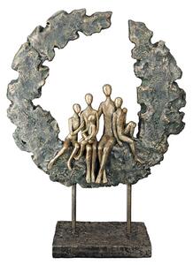 Ocala Polyresin Family Sculpture In Gold And Green