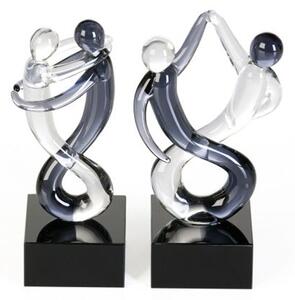 Newark Glass Rumba Sculpture In Clear And Grey