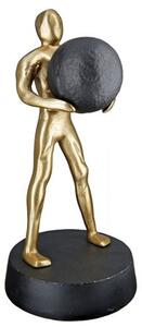 Ocala Aluminium Strong Man Two Sculpture In Gold And Black