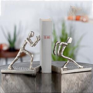 Moline Aluminium Bookend Hold Sculpture In Silver