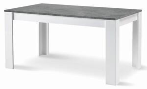 Sion Dining Table 160cm In Matt White And Concrete Effect