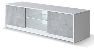 Sion TV Stand 2 Doors In White And Concrete Effect With LED