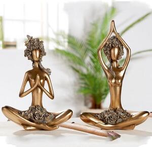 Ocala Polyresin Yoga Figure Rose Sculpture One In Gold