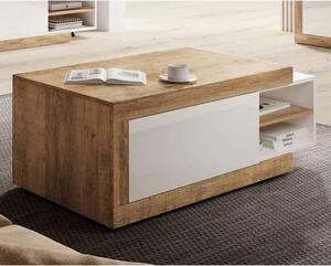 Sanur High Gloss Coffee Table In White And Sandal Oak