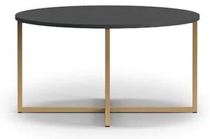 Pavia Wooden Coffee Table Round Large In Black Portland Ash