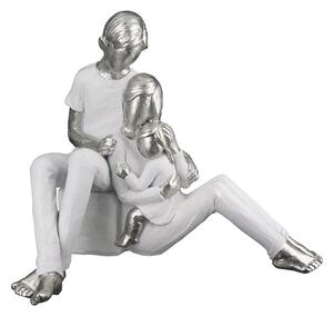 Provo Polyresin Elternfreude Sculpture In White And Silver