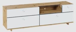 Madera Wooden TV Stand With 4 Drawers In Artisan Oak And LED