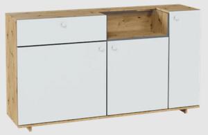 Madera Sideboard With 3 Doors 1 Drawer In Artisan Oak And LED