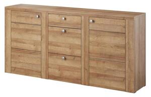 Leon Wooden Sideboard With 2 Doors 3 Drawers In Riviera Oak