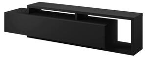 Belek Wooden TV Stand With 1 Drawer In Matt Black