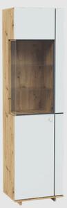 Madera Wooden Display Cabinet 1 Door In Artisan Oak With LED