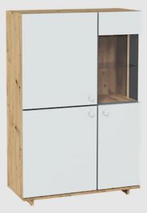 Madera Wooden Display Cabinet 3 Doors In Artisan Oak With LED