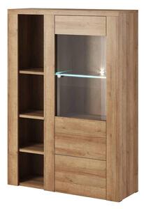 Leon Wooden Display Cabinet With 1 Doors In Riviera Oak