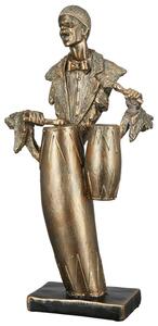 Ocala Polyresin Drum Player Sculpture In Gold