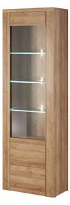 Leon Wooden Display Cabinet Tall With 1 Doors In Riviera Oak