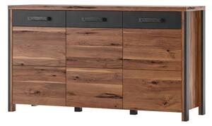 Blois Wooden Sideboard With 3 Doors In Royal Oak And LED