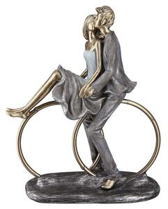 Ocala Polyresin Couple On Rings Sculpture In Gold