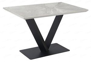 Anzio Ceramic Marble Dining Table Rectangular In Grey