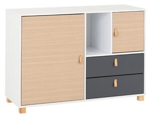 Batam Sideboard 2 Doors 2 Drawers In Oak Effect And Grey