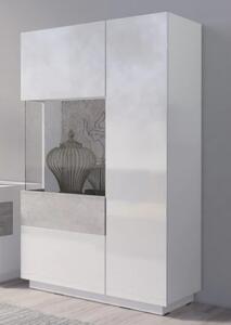 Sioux Gloss Display Cabinet Left 2 Doors In White Concrete LED