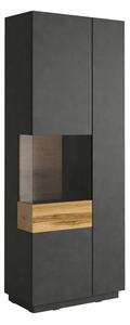 Sioux Display Cabinet Tall Left 2 Doors In Matera Oak And LED