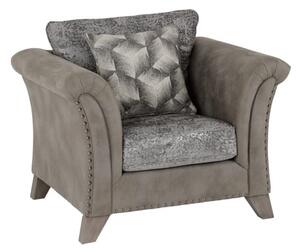 Greeley Fabric 1 Seater Sofa In Silver And Grey