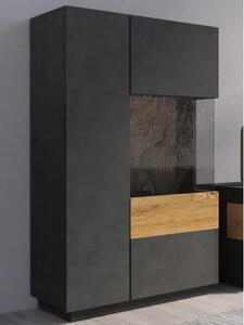 Sioux Display Cabinet Right 2 Doors In Matera And Oak With LED