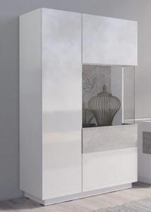 Sioux Gloss Display Cabinet Right 2 Doors In White Concrete LED