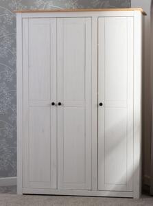 Pavia Wardrobe With 3 Doors In White And Natural Wax