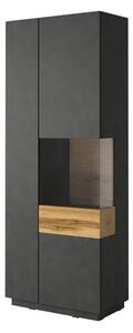 Sioux Display Cabinet Tall Right 2 Doors In Matera And Oak With LED