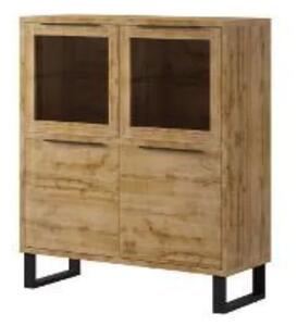 Hobart Wooden Display Cabinet With 2 Doors In Wotan Oak