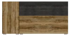 Pacific Sideboard Small 2 Doors 1 Drawer In Satin Walnut Black