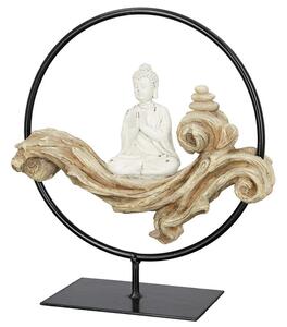 Ocala Polyresin Buddha In Ring Sculpture In White