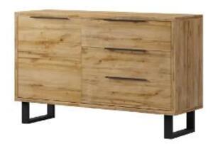 Hobart Wooden Sideboard With 1 Door 3 Drawers In Wotan Oak