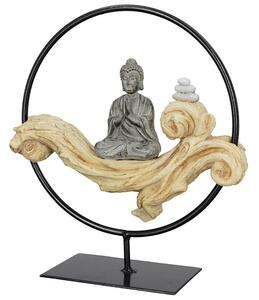 Ocala Polyresin Buddha In Ring Sculpture In Grey