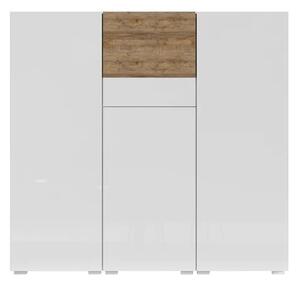 Pacific High Gloss Sideboard With 4 Doors In White And Oak