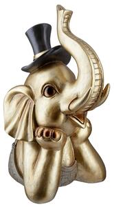 Ocala Polyresin Elephant Maroni III Sculpture In Gold