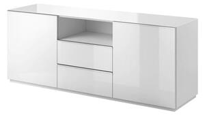 Herrin Sideboard 2 Doors 2 Drawers In White Glass Front And LED