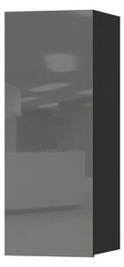 Herrin Storage Cabinet Wall 1 Door In Grey Glass Fronts