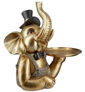 Ocala Polyresin Elephant Maroni II Sculpture In Gold