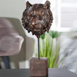 Ocala Polyresin Tiger Sculpture In Antique Bronze