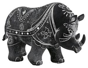 Ocala Polyresin Rhino Simbo Sculpture In Black And Grey