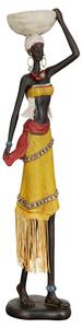 Ocala Polyresin Woman Auma 1 Sculpture In Brown And Yellow